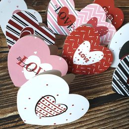 Greeting Cards 120pcs Mini Heart Shape Folding Blessing for Valentine's Day Thanksgiving Message Wedding Thanks 230411