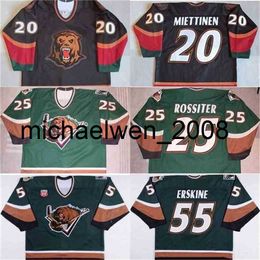 Weng custom Utah Grizzlies 55 John Erskine 20 Antti Miettinen 25 Kyle Rossiter Mens Womens Youth 100% Embroidery Custom Ice Hockey Jerseys