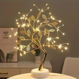 Christmas Decorations Tree LED light USB desk adjustable touch switch DIY artificial tree fairy night home decoration 1PC 231110