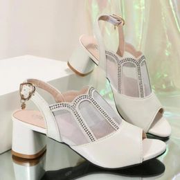 Dress Shoes Women Chunky Sandals Sexy High Heels 2023 Summer Trend Fashion Party Pumps Casual Walking Open Toe Zapatos