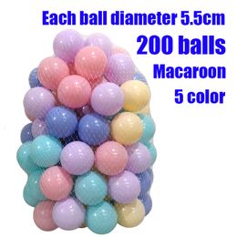 Sports Toys 200pcs 5.5cm Ocean Wave Balls Pool Ball Soft Plastic Ocean Ball For Playpen Colorful Soft Stress Air Juggling Baby Swim Ball Pit 230410