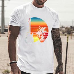 Men's T Shirts Big And Tall Mens Tee Male Spring Summer Vacation Beach Print Shirt Tunic Men Men's Long Sleeve Workout Tops