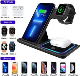 15W 3 in 1 Wireless Charging Station Compatible Iphone Apple Watch Pro Qi Fast Quick Charger for Cell Smart Mobile Phone