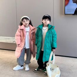 Down Coat Winter Jacket Kids Boys Hooded Parkas Thick Warm Long For Young Children Clothes Girls