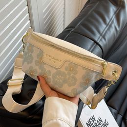 2023Designers waist bag Elegant Plaid PU Leather New Waist Bags For Women Waist Packs Stylish Fanny Pack Wide Strap Crossbody Chest Bag