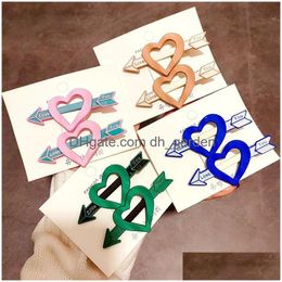 Hair Clips & Barrettes New Fine Sweet Love Couple Set Candy Colours Hairpin Hair Clip Barrettes For Women Girl Accessorie Hea Dhgarden Dhwij