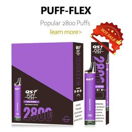 Original Puff Flex 2800 puffs 0% 2% 5% e cigarros descartáveis vape desechable pods kits de dispositivos 850mah bateria pré-cheia 10ml vaporizador vaper mais nova embalagem