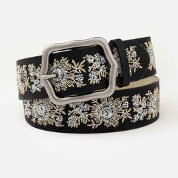 FM embroidery models men's and women's belts classic leisure Personalised embroidery accept Customised women belt