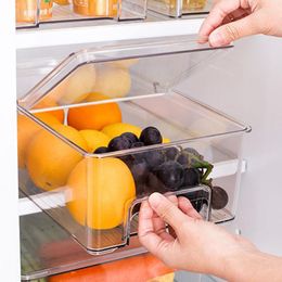 Storage Bottles Fresh-keeping Box Plastic Food Organize Put Transparent Fruit Vegetable BoxesFor Kitchen Home Breathable Organizer