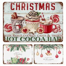 Christmas Decorations Retro Tin Signs Vintage Style Merry Christmas Metal Sign Iron Painting for Indoor Outdoor Home Bar Coffee Kitchen Wall Decor 1L231111