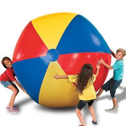 Sports Toys 1pcs Baby Kids Adult Beach Pool Play Ball Three-color Thickened PVC Water Volleyball Football Outdoor Party Kids Toys 230410