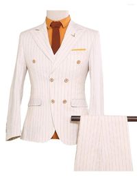 Men's Suits Custom Made Tweed Herringbone Men Suit British Style Modern Blazer 3 Pieces (Jacket Pants Vest)custom