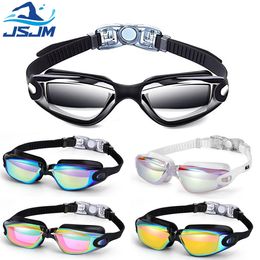 Goggles JSJM Professional Adult Antifog UV Protection Lens Men Women Swimming Waterproof Adjustable Silicone Swim Glasses 230411