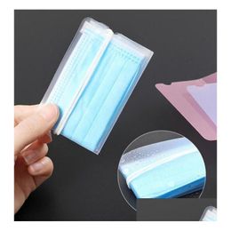 Fast Foldable Disposable Mask Storage Box Mouth Clip Folding Case Face Keeper Holder Folder Clear Plastic Drop Delivery Dhwau