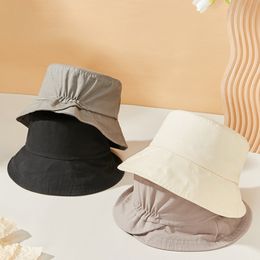 Stingy Brim Hats 2023 Spring and Summer High Quality Cotton Ladies Sun Hat Female Beach Chic Bucket Hats Woman Irregular Fisherman Hats 5559cm 230411