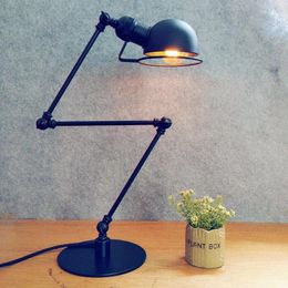 Table Lamps American Rural Asian Black T0051 Desk Lamp Postmodern Light Luxury Villa Model Room Study Bedroom Bedside Decoration