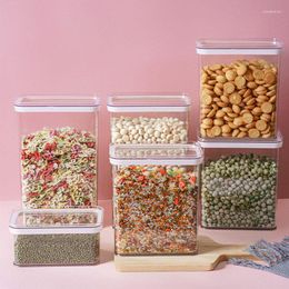 Storage Bottles Square Food Sealed Can Kitchen Box Containers Organiser Household Plastic Moisture-Proof Grain Tanks