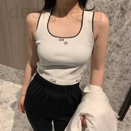 Womens Tanks Camis designer New luxury fashion cc embroidery vest Hong Kong taste new student net red crop outside wear sports suspenders ladies inside N9OS