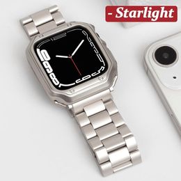 For Apple Watch Ultra Series 8 7 6 5 4 TPU Armor Protective Case Stainless Steel Band Strap Cover 41mm 45mm 49mm