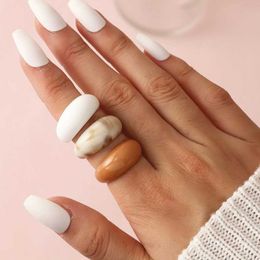 Band Rings 3pcs/lot Korea rylic Resin Rings Set Aestethic Fashion Jewelry Gifts Temperament Fidget Ring for Women Anillos Mujer P230411