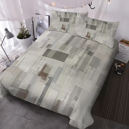 Bedding sets BlessLiving Grey Geometry Abstract Psychedelic Duvet Cover Kids Adults Bedroom Decor Warm Soft Bedding Set With Pillowcases 231110