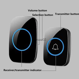 Doorbells A10 Intelligent Wireless Doorbell Waterproof 300m Remote Smart Door Bell Chime EU UK US Plug-in Button Ring Alarm Welcome House YQ231111