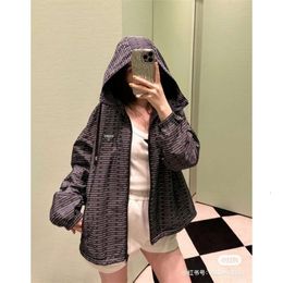 p Family 23 Summer New Trendy and Cool Jacquard Hooded Jacket Coat+straight Shorts Set