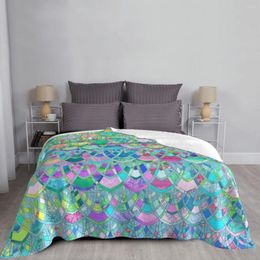 Blankets Ultra-Soft Micro Fleece Flannel Blanket Watercolour Patchwork Pattern Exclusive Woollen Throw Wrapped Birthday Gif