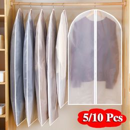 Dust Cover 510Pcs Clothes Hanging Garment Dress Clothes Suit Coat Dust Cover Storage Bag Pouch Case Organiser Wardrobe Hanging Clothing 230410