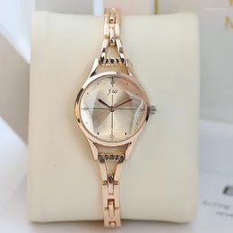 Wristwatches Luxury Bracelet Watch For Women Elegant Rose Gold Ladies Wrist Watches Rhinestone Simple Fashion Female Quartz Relogio Feminino
