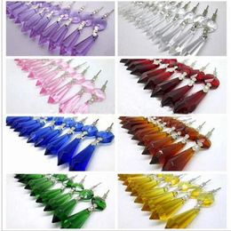 Chandelier Crystal 20pcs/lot 36mm Mixcolors Icicle Pendants 14mm Beads For Parts Lighting Suncatcher Prisms Wedding/home Dcor