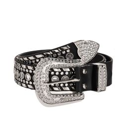 Hot sales Rhinestone Belts Western Women Bling Rhinestone Crystal Belt Custom Diamond Studded PU Leather Belt