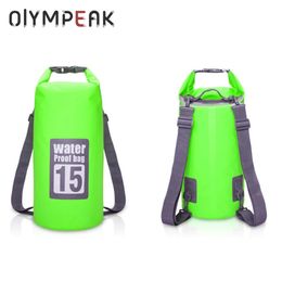 Beach accessories 5L1530L Outdoor PVC Waterproof Dry Backpack Water Floating Bag Roll Top Sack for Kayaking Rafting Boating River Trekking 230411