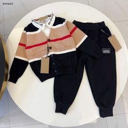 Luxury boy Tracksuits baby Autumn Three Piece Set kids designer clothes Size 100-150 shirt Knitted cardigan And sports pants Nov10