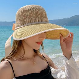 Wide Brim Hats Beach Women'S Summer Face And Neck Protection Uv Sun Hat