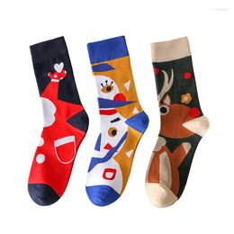 Women Socks 3 Pairs Year Sock For Korean Style Autumn Winter Cute Funny Sox Female High Quality Cotton Couple Christmas Girl