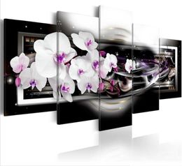 Modern Prints Orchid Flowers Oil Painting on Canvas Art Flowers Wall Pictures for Living Room and Bedroom No Frame 624 S22375851