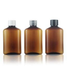 100PCS 125ml Empty PET Brown Lotion Cream Bottles With Screw Cap Refillable Shampoo Shower Gel Body Milk Cosmetics Packaging