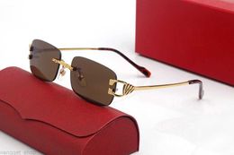 luxury brand glasses designer sunglasses man sports square gold silver frames eyeglasses buffalo horn carti glasses frameless haft frame glass