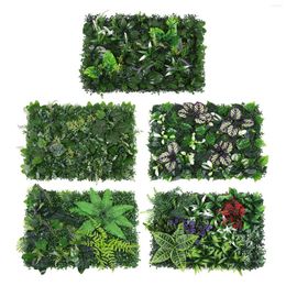 Decorative Flowers Grass Wall Panel Privacy Fence 40Cmx60cm Topiary Screen Artificial Greenery Hedge For Lawn Decoration