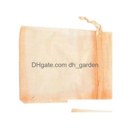 Jewellery Pouches, Bags S 100Pcs Peach Pink Organza Wedding Party Favour Gift Candy Sheer Bags Jewellery Drop Delivery Jewellery Je Dhgarden Dhzdw