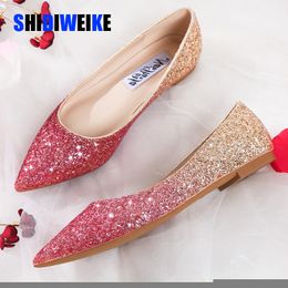 Toe Ballet 99 Pointed Bling Women Dance Fashion Flats Elegant Comfortable Lady Shiny Flat Wedding Shoes Size 31-45 230411 S 128