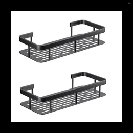 Kitchen Storage 2Pcs Bathroom Shelves No-Drill Wall Mount Corner Shelf Shower Rack Holder Toilet Makeup Organiser For Shampoo