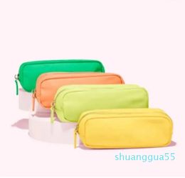 Designer- Cosmetic Bags Personalized Stock Nylon Durable Colorful Simple School Bag Holder Storage Pouch Cute Marker Pen Pencil