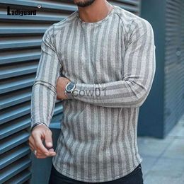 Men's T-Shirts Plus SIze 4xl Men Basic Top Long Sleeve Fashion Stripes T-shirt Masculinas 2022 Autumn Casual Pullovers Mens Skinny Tees Shirt J231111