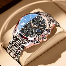 Wristwatches POEDAGAR Casual Sport Watches for Men Top Brand Luxury Stainless Stain Wrist Watch Man Clock Fashion Waterproof Quazt Wristwatch 230410
