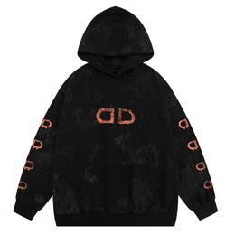 Men Washed Old Letter Printing Hooded Sweater For Men and Women Street Hip Hop Fashion Couple Hoodie