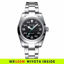 Wristwatches PHYLIDA 10 Bar Automatic Mechanical Luxury Orologio Uomo Watch Air-King Black Dial Waterproof Gift