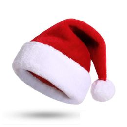 Christmas Decorations Santa Hat Deluxe Party Plush Hats Red White Thick Coral Veet For Kid Adt Children Men Women Drop Delivery Home Dhfq2