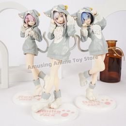 Anime Manga Re Life In A Different World From Zero Emilia Rem Ram Puck Starting PVC Figure Model Doll Toys 230410